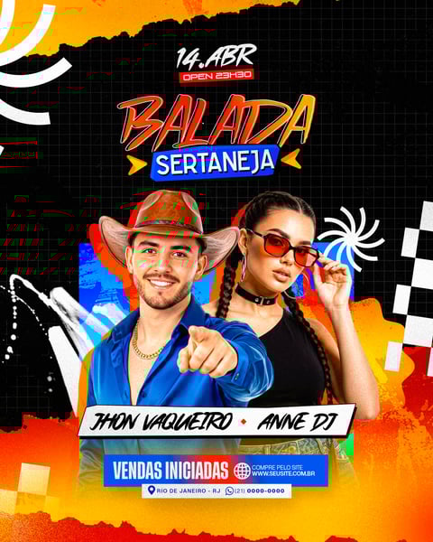 FLYER ARTISTAS E EVENTOS BALADA SERTANEJA