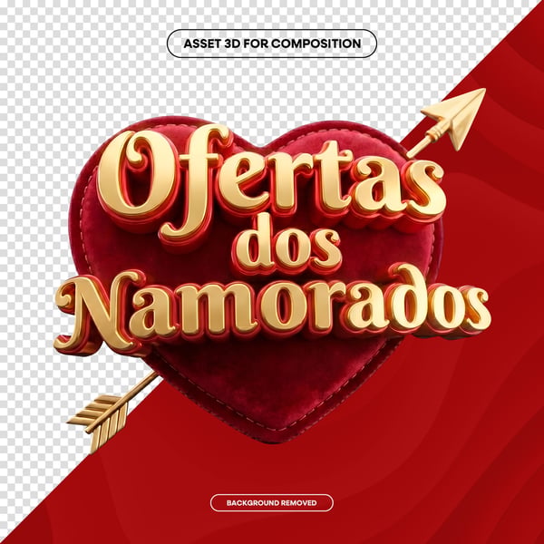 SELO 3D IA OFERTA DOS NAMORADOS SOCIAL MEDIA PNG