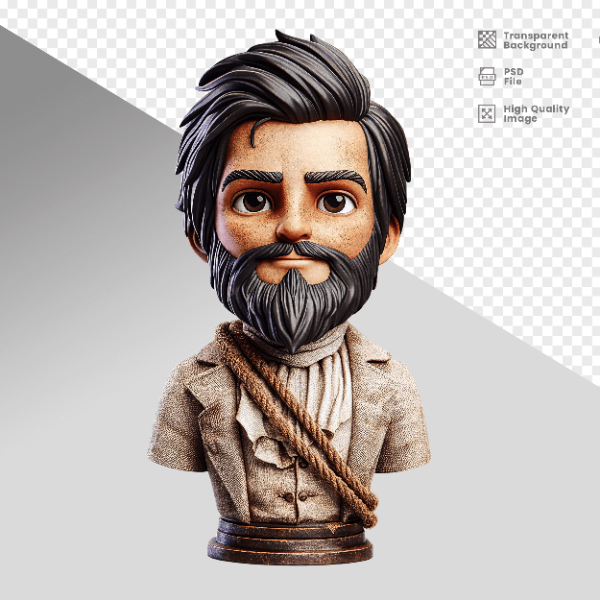 MASCOT 3D TIRADENTES  - 21  DE ABRIL DIA DE TIRADENTES