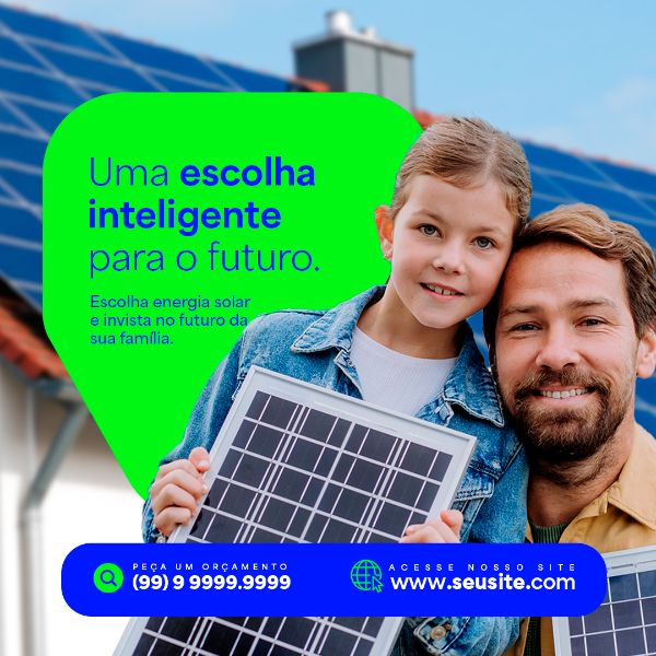 ENERGIA SOLAR ESCOLHA PARA O FUTURO SOCIAL MEDIA PSD EDITÁVEL