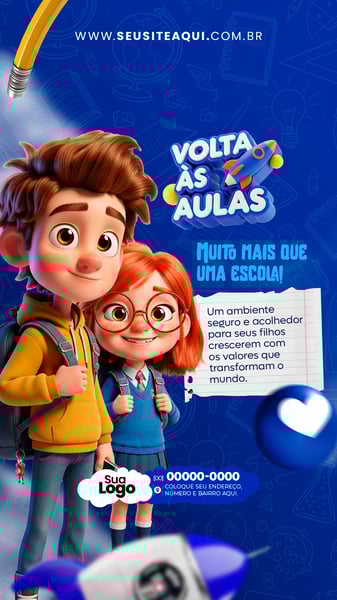 STORY ESCOLA VOLTA AS AULAS SOCIAL MEDIA PSD EDITÁVEL 3