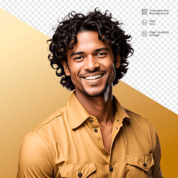 HOMEM COM CAMISA AMARELA