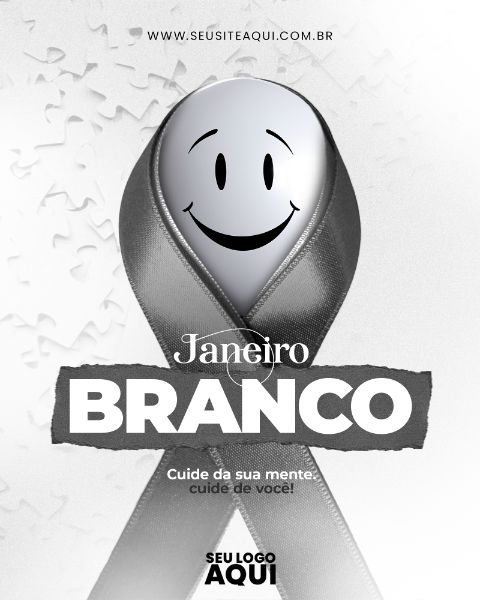 FEED | JANEIRO BRANCO | CUIDE DA SAÚDE MENTAL | PSD EDITÁVEL
