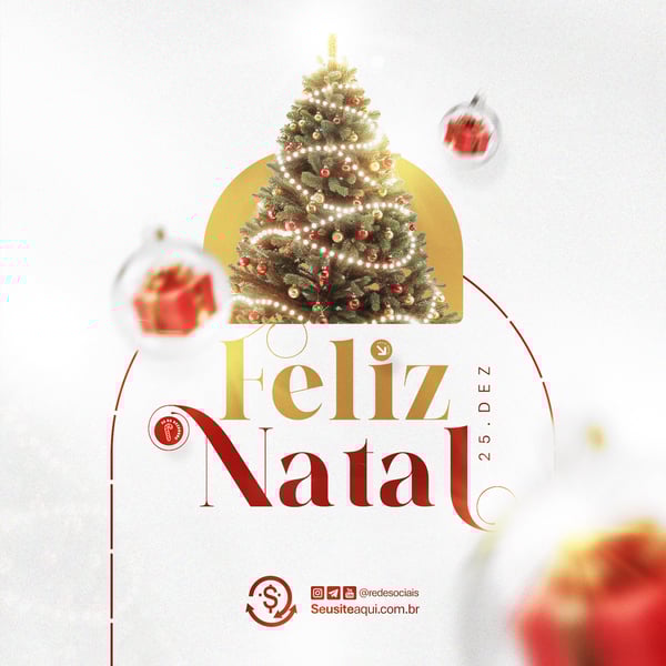 FELIZ NATAL 25 DE DEZEMBRO SOCIAL MEDIA PSD EDITÁVEL