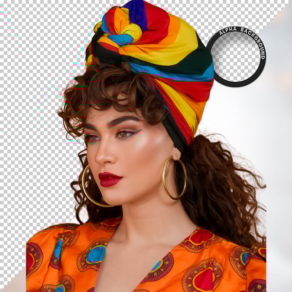 MULHER NEGRA AFRO ELEMENTO PSD PNG