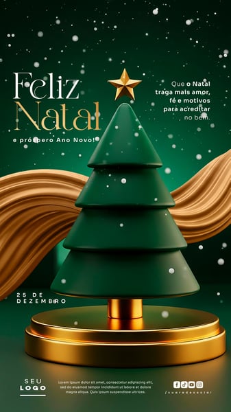 FELIZ NATAL 25 DE DEZEMBRO STORY SOCIAL MEDIA PSD EDITÁVEL 1