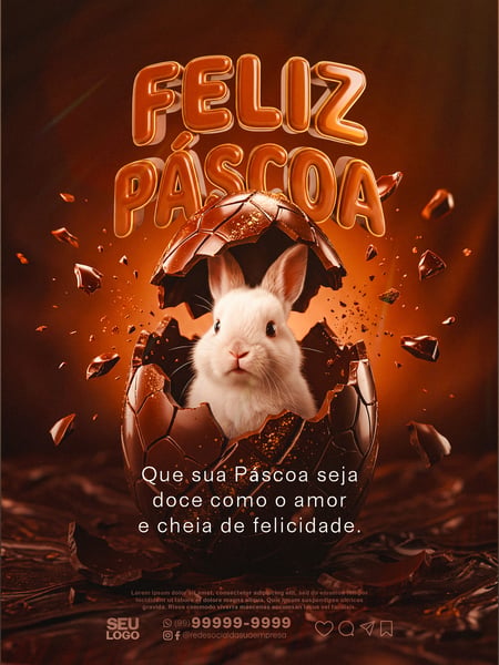 FELIZ PÁSCOA COELHO DA PÁSCOA 05 DE ABRIL STORY SOCIAL MEDIA PSD EDITÁVEL 02