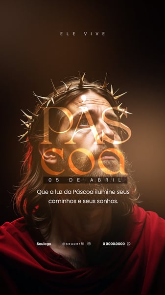 FELIZ PÁSCOA FLYER SOCIAL MEDIA PSD STORY 3