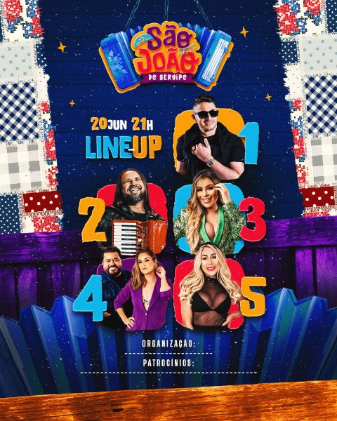LINE UP - EVENTO SÃO JOÃO DE SERGIPE - ARRAIÁ 2024 SHOW