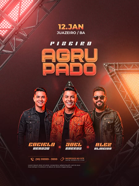 Flyer Pizeiro Moderno com Design de Show Urbano