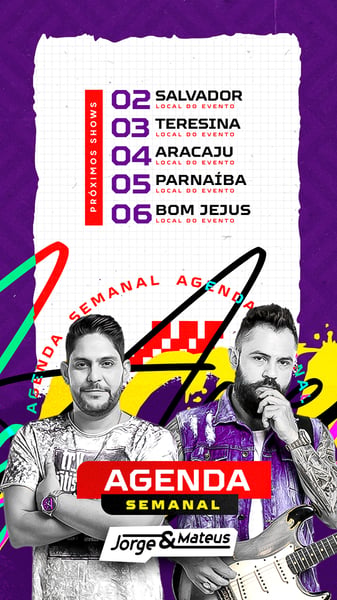 AGENDA DE SHOWS FLYER ARTISTAS E EVENTOS STORY