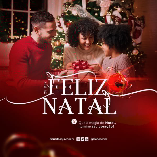 FELIZ NATAL 25 DE DEZEMBRO SOCIAL MEDIA PSD EDITÁVEL