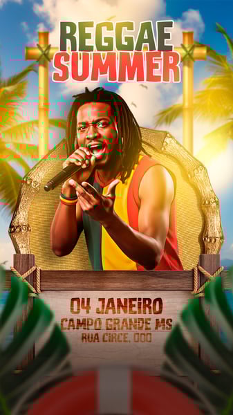 FLYER EVENTO SHOW REGGAE SUMMER PSD STORY 22
