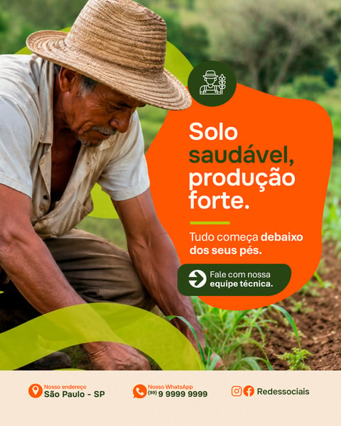 AGROPECUÁRIA SOLO SAUDÁVEL SOCIAL MEDIA PSD EDITÁVEL