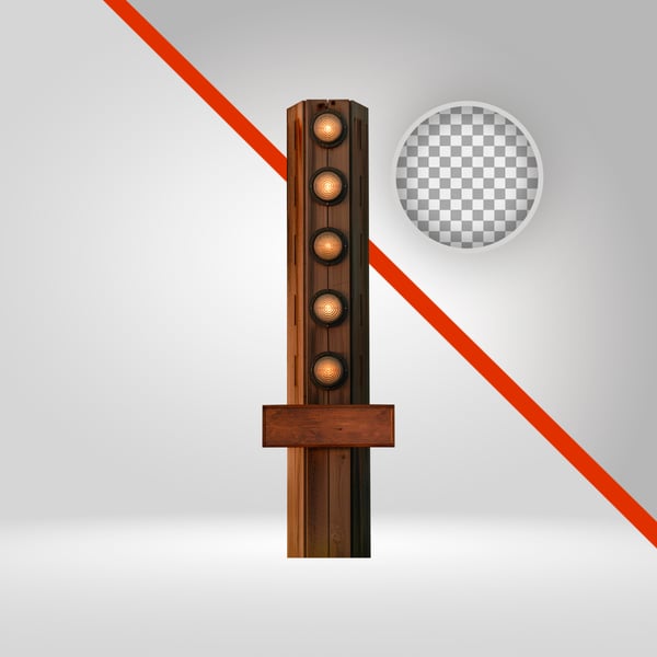 REFLETOR SPOT LÂMPADA PARA PALCO DE SHOW TORRE DE MADEIRA, PLACA