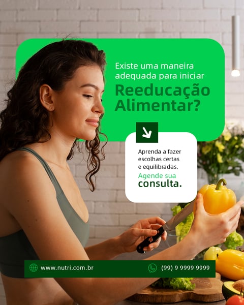 RNA NUTRICIONISTA REEDUCAÇÃO ALIMENTAR NUTRIÇÃO SOCIAL MEDIA PSD EDITÁVEL