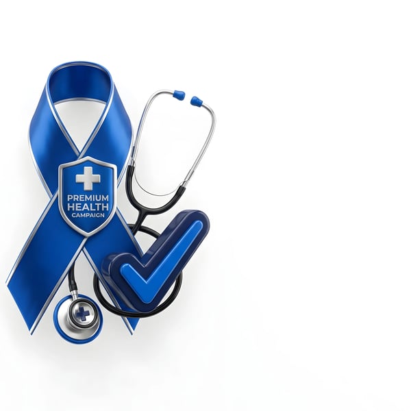 BLUE RIBBON STETHOSCOPE MEDICAL CHECKMARK COMPOSITION