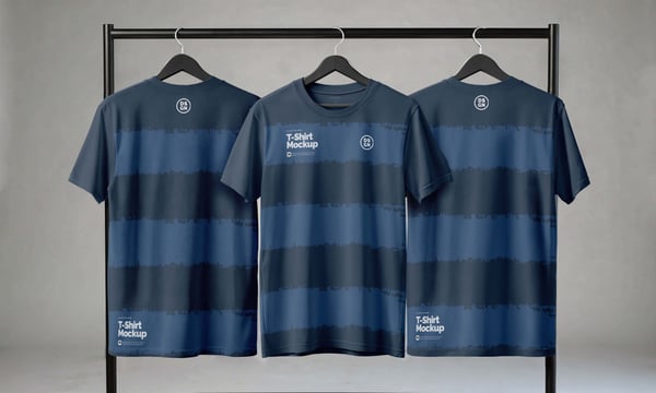 CAMISETAS EM CABIDE PSD EDITÁVEL MOCKUP