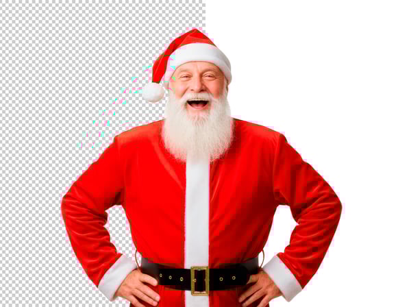 PAPAI NOEL COM BRAÇOS SOBRE A CINTURA EM PNG