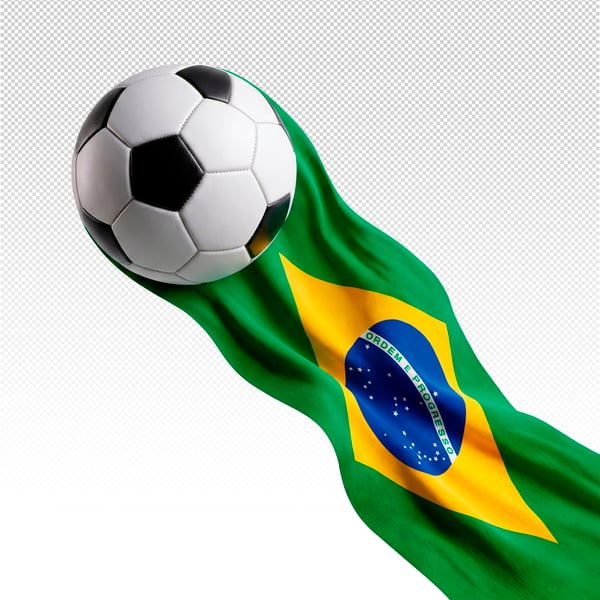 Bandeira do brasil com bola