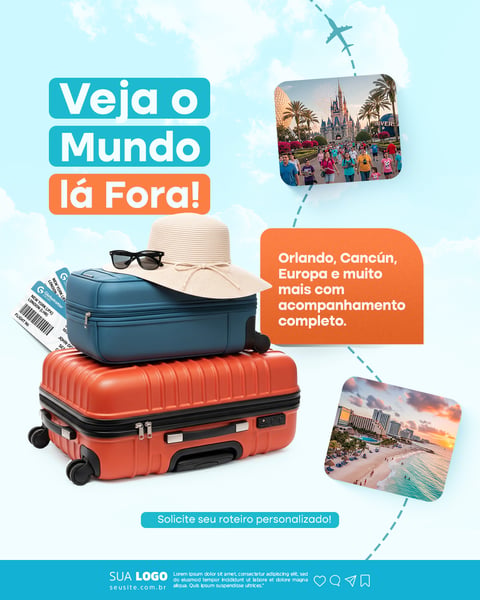 Agência de Viagens Turismo Social Media PSD Editável