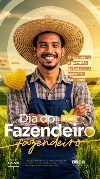 DIA DO FAZENDEIRO 21 DE SETEMBRO SOCIAL MEDIA PSD EDITÁVEL STORY 1