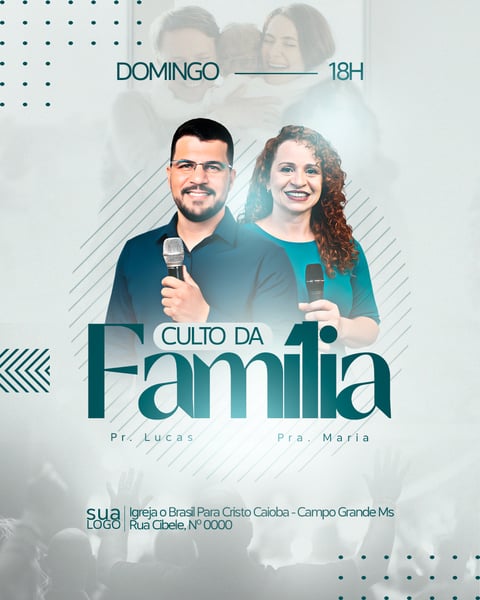 FLYER GOSPEL CULTO DA FAMÍLIA - PSD FEED