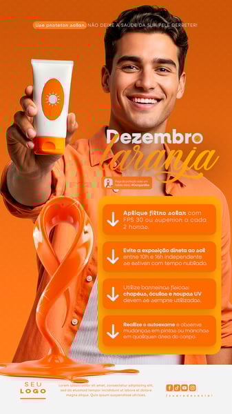 DEZEMBRO LARANJA MÊS DE CONSCIENTIZAÇÃO SOBRE O CÂNCER DE PELE STORY SOCIAL MEDIA PSD EDITÁVEL (10)