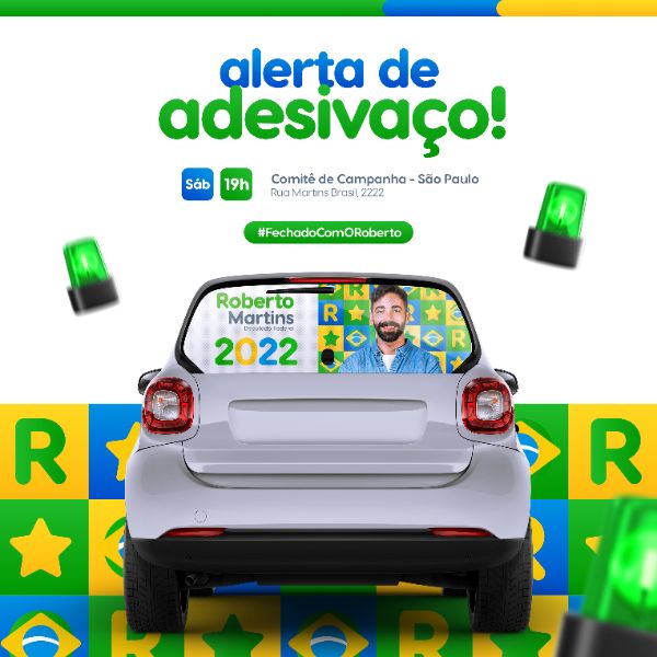 TEMPLATE CAMPANHA POLÍTICA BRASIL ADESIVAÇO POST INSTAGRAM