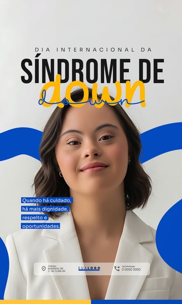 DIA INTERNACIONAL DA SÍNDROME DE DOWN 21 DE MARÇO SOCIAL MEDIA PSD EDITÁVEL 2