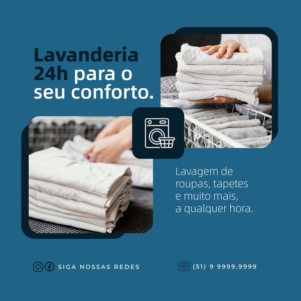 MPK LAVANDERIA ATENDIMENTO 24 HORAS FEED PSD EDITÁVEL
