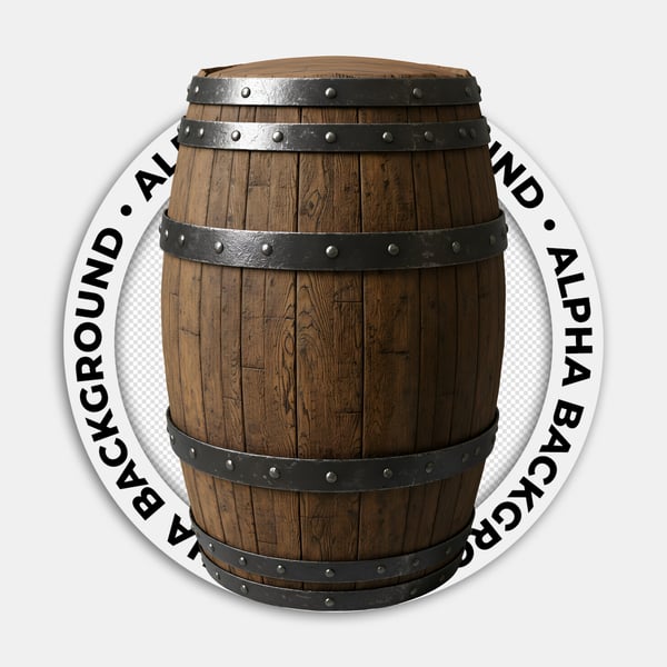 barril de madeira realista 2