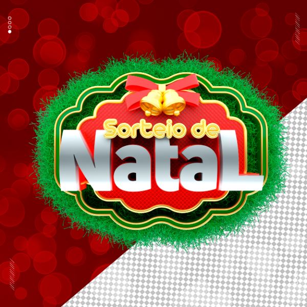 SELO 3D SORTEIO DE NATAL PARA COMPOSIÇÃO