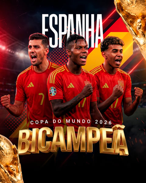 ESPANHA BICAMPEÃ ESPANHA BICAMPEÃ DO MUNDO COPA PSD EDITÁVEL 3