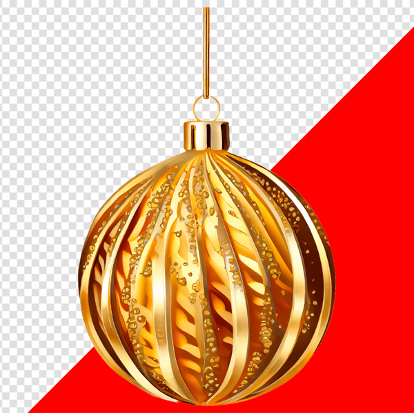 ENFEITE NATALINO BOLA GOLD DOURADO PARA COMPOSIÇÃO PNG TRANSPARENTE SEM FUNDO