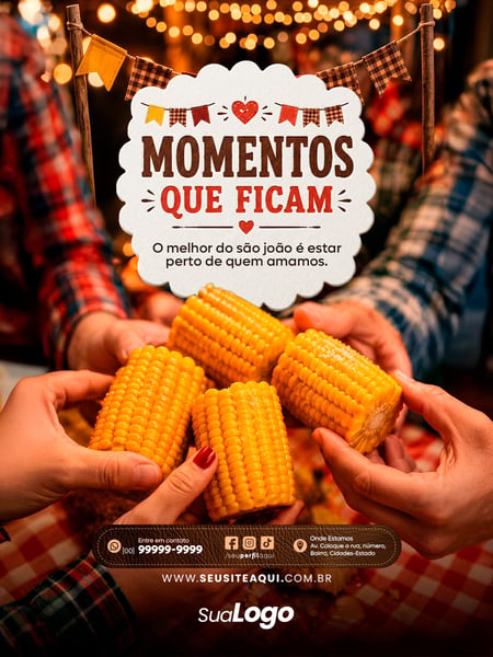 POST FEED FESTA JUNINA SÃO JOÃO SOCIAL MEDIA TEMPLATE PSD EDITÁVEL 2