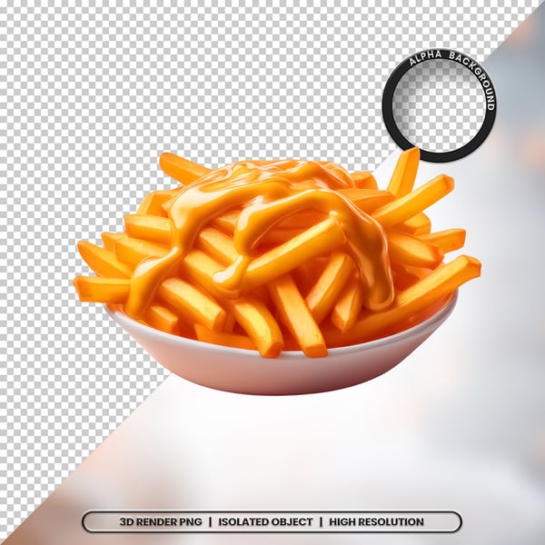 3D RENDER BATATA FRITA ELEMENTO ÍCONE PSD PNG