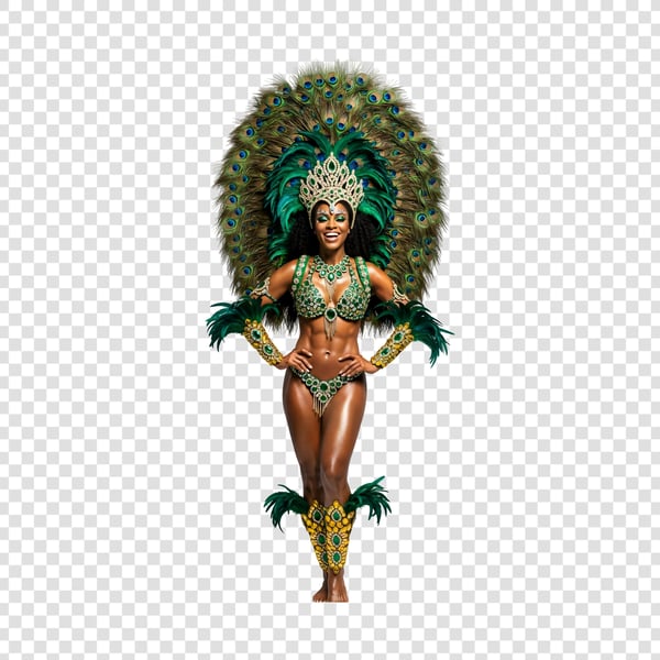 MULHER NEGRA BONITA COM FANTASIA DO CARNAVAL VERDE 1