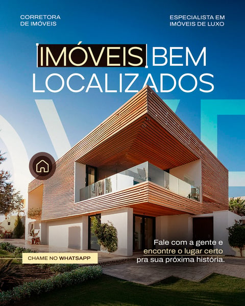 CORRETORA DE IMÓVEIS BEM LOCALIZADOS SOCIAL MEDIA PSD EDITÁVEL