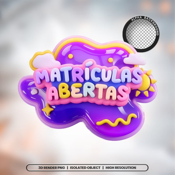 GIJ SELO 3D RENDER MATRÍCULAS ABERTAS ESCOLA ELEMENTO ÍCONE PSD PNG (352)