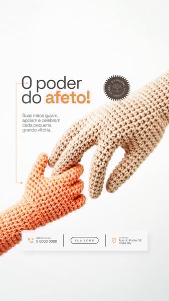 O PODER DO AFETO DIA NACIONAL DA EDUCAÇÃO INFANTIL SOCIAL MEDIA PSD EDITÁVEL