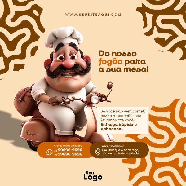 FEED QUADRADO - CASA DE MASSAS | RESTAURANTE | PSD EDITÁVEL