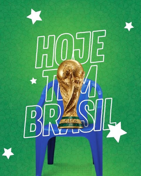 HOJE TEM BRASIL COPA DO MUNDO SELEÇÃO CANVA EDITÁVEL