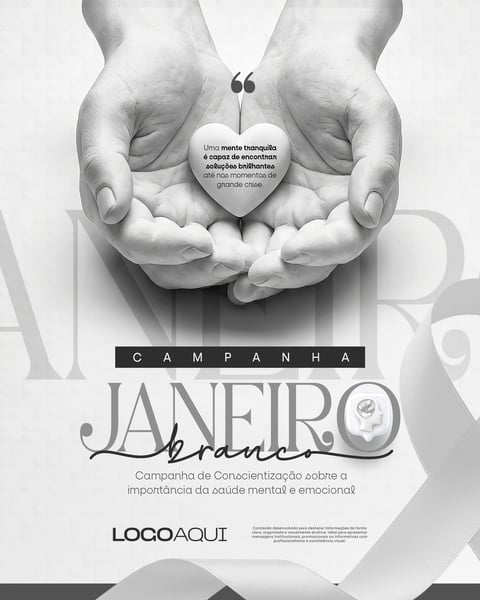 JANEIRO BRANCO MÃOS SEGURANDO CORAÇÃO SOCIAL MEDIA FLYER PSD EDITÁVEL