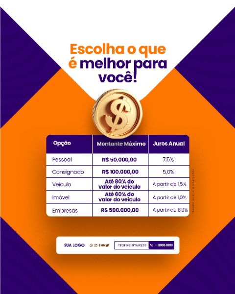 SOCIAL MEDIA - LOJA DE EMPRESTIMO - ESCOLHA O QUE É MELHOR PARA VOCÊ