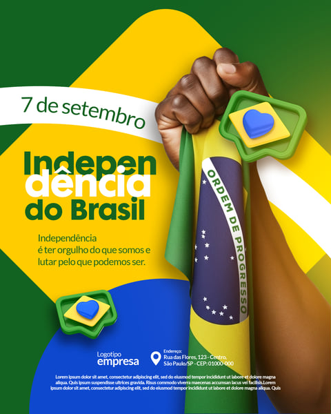 Dia da Independência do Brasil 07 de Setembro Social Media PSD Editável