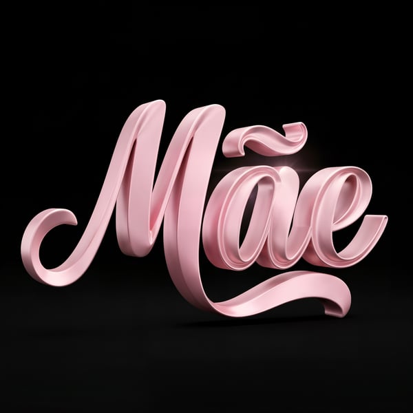 Selo 3D Dia das Mães TIPOGRAFIA ROSE 01