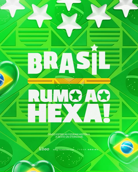 COPA DO MUNDO FUTEBOL RUMO AO HEXA BRASIL PSD EDITÁVEL 2