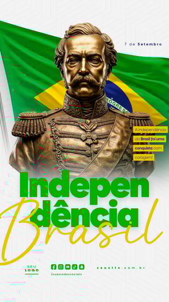 INDEPENDÊNCIA DO BRASIL 7 DE SETEMBRO STORY SOCIAL MEDIA EDITÁVEL
