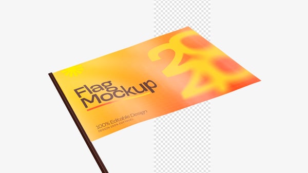 MOCKUP BANDEIRA 3D REALISTA FLAG POLÍTICA ADESIVO PSD EDITÁVEL 18